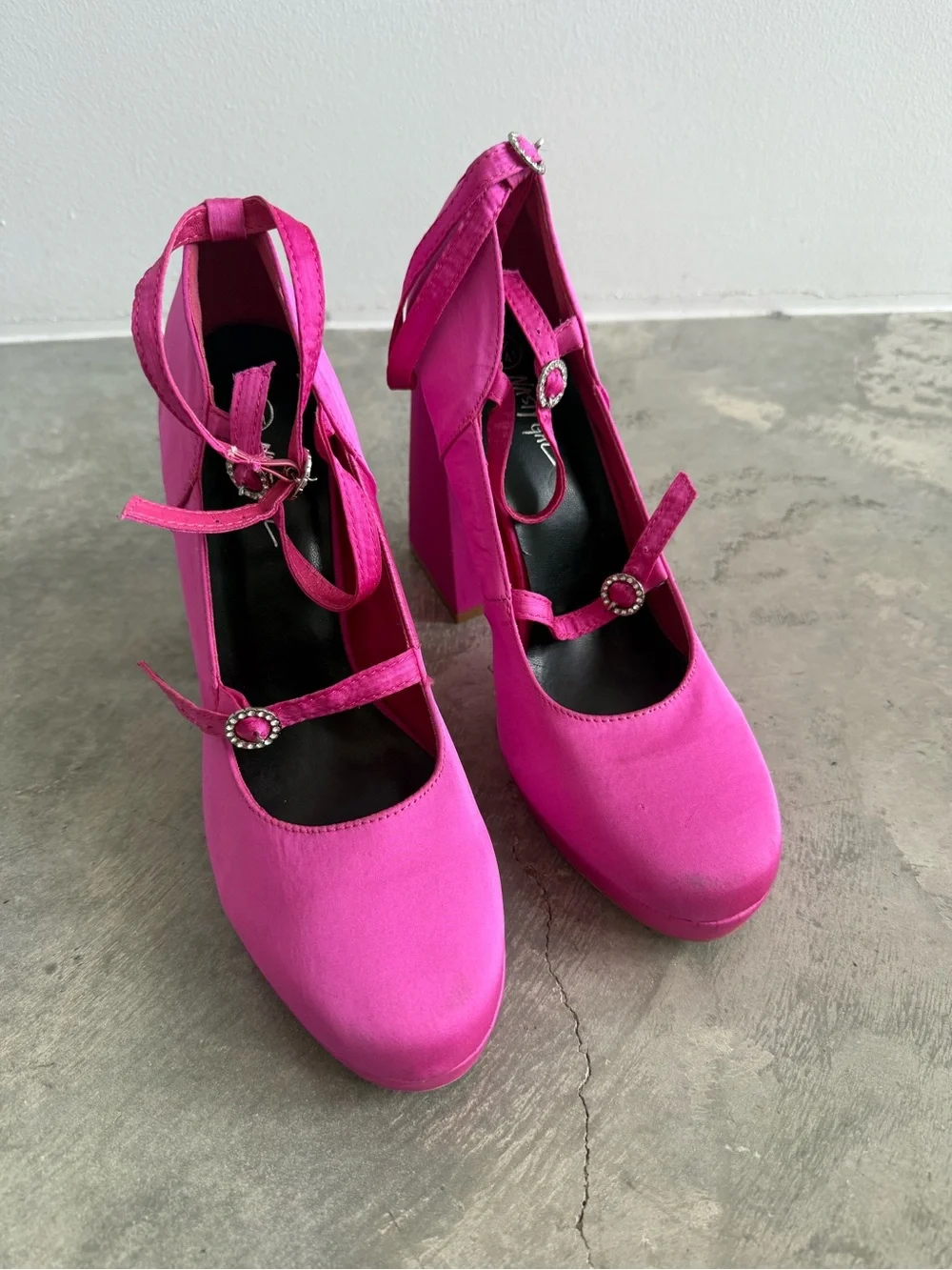 Nasty Gal Fuchsia Platform Mary Jane Heels